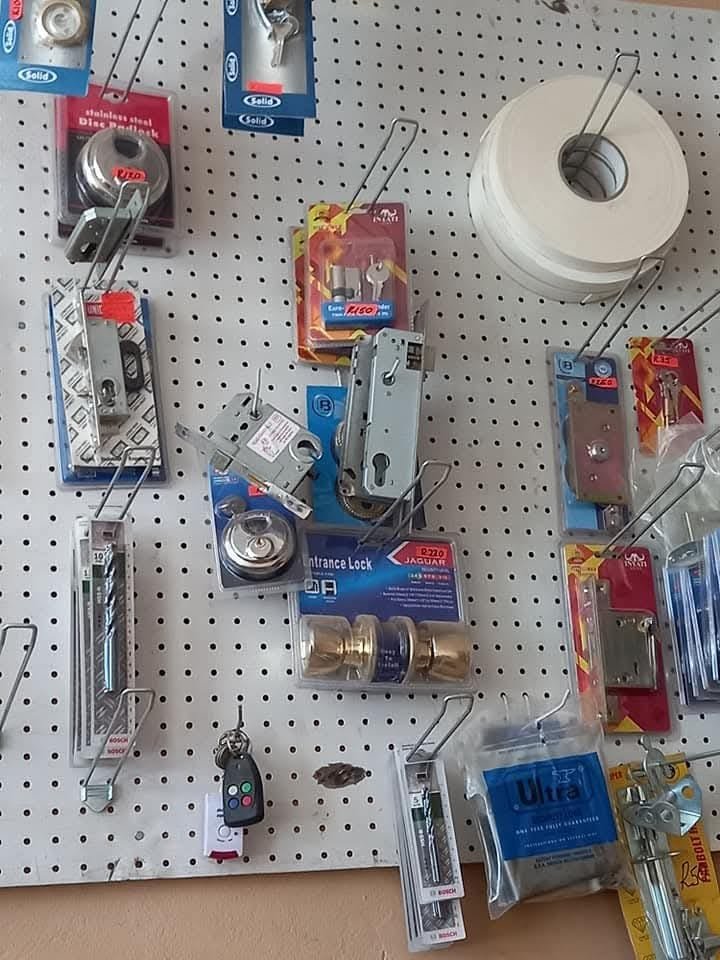 Locks and door hardware displayed at Kazin Keys